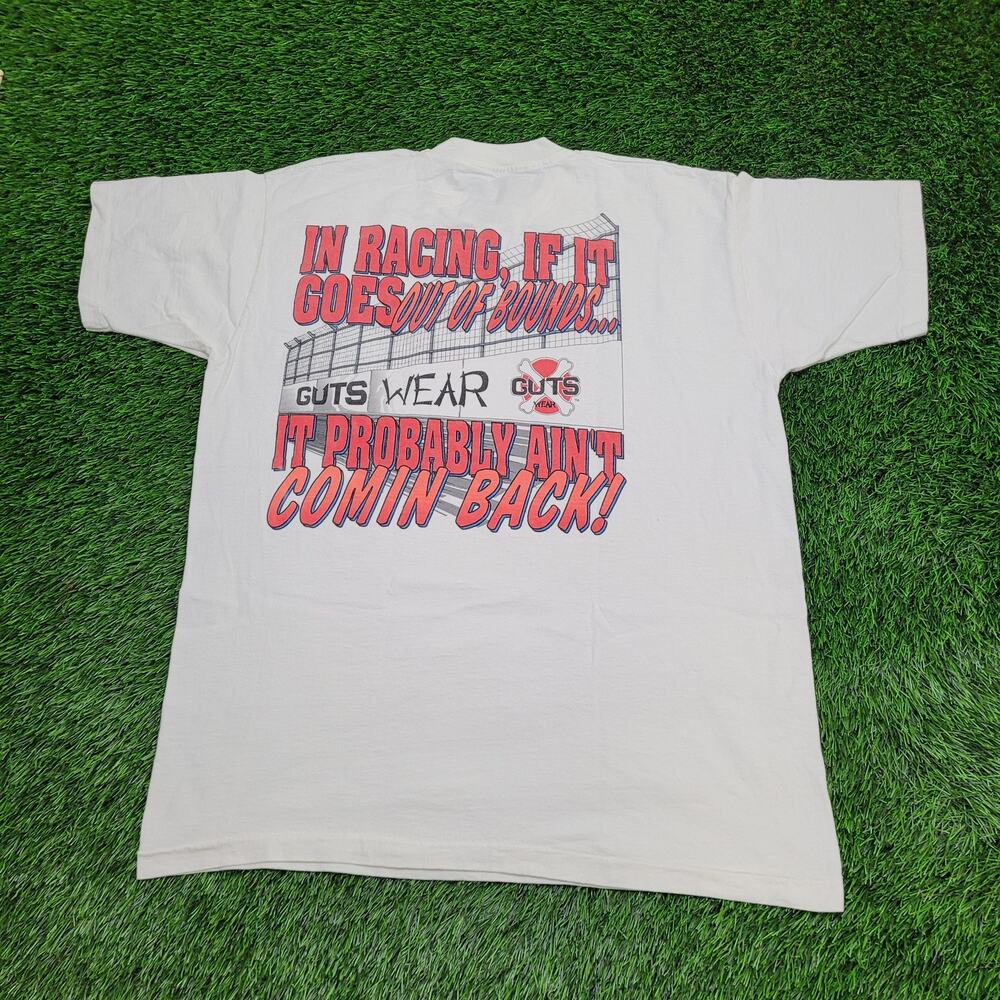 Vintage 90s Guts Wear Auto Racing Shirt XL 24x30 Motorsport